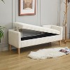 Mlmh & Kngwa 65.4"W Modern Storage Bench with Armrests and Bolster Pillows,Upholstered Entryway Bench for Living Room - 2 of 4
