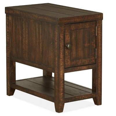 Magnussen Home Caitlyn Rectangular Chairside Table with Storage  in Distressed Natural