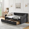 Lyngins Daybed,Upholstered Button Tufted Sofa Bed with 2 Drawers,Waved Shape Arms with Copper Nail,Bed Frame for Bedroom,Living Room - 2 of 4