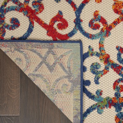 Multicolor Round Synthetic Flat Woven Handmade Rug