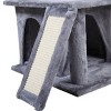 Sevobal Pet Tower Double layer cat Tree with cat house and ladder light, Modern Cat Furniture, Gray, 19.70"*17.70"*34.00" - 3 of 4