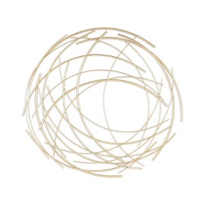 HomeRoots 26" X 26" Gold Abstract Metal Circle Hanging Dimensional Sculpture - 1 of 4