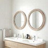 Spassway Round Wall Mirror Farmhouse Decorative Circle Vanity Mirrors with Wood Whitewash frame for Bathroom Bedroom Entryway Living Room - 2 of 4