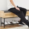 Grey Shoe Bench, Storage Bench, Entryway Bench with Cushion, Shoe Shelf with Seat, Stable Shoe Organizer for Entryway, Living Room, Bedroom - 2 of 4