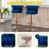 TUYOHW Velvet Swivel Bar Stools Set of 2,Adjustable Height Bar Chair with Gold Base,Modern Bar Chair for Kitchen Islands,Dining Room,Cafe - 4 of 4