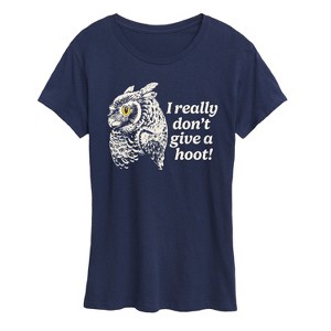 Women's - Instant Message - Give A Hoot Owl Short Sleeve Graphic T-Shirt - 1 of 4