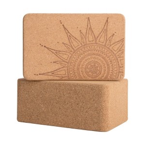 Toyzone World Sun Cork Wood Yoga Blocks Brown - 1 of 3