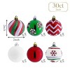 Aoibox 30pcs 2 Inch Red Green White Shatterproof Christmas Ball Ornaments Set for Tree Holiday Party Decor Lightweight Hanging - 4 of 4
