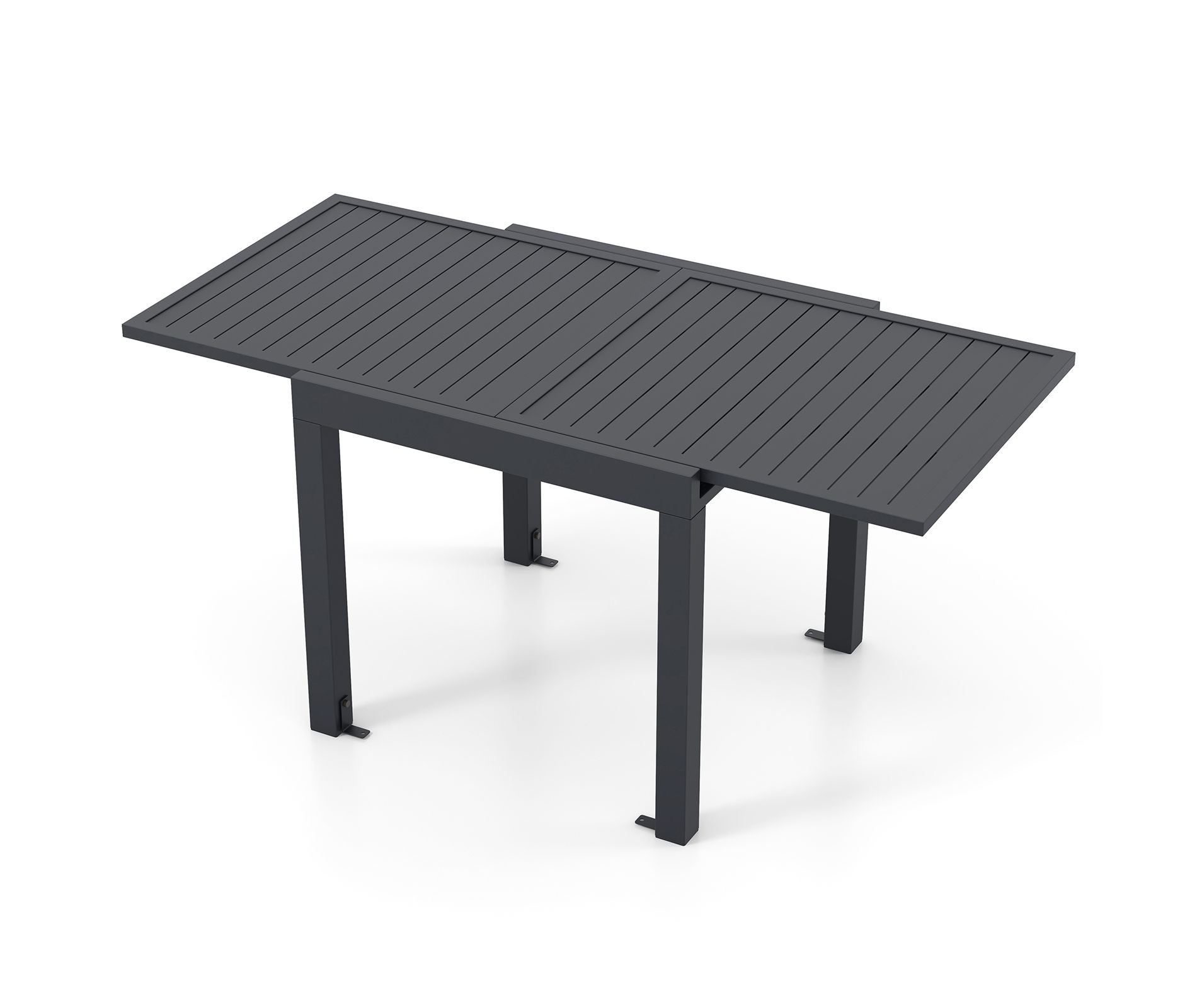 Tangkula Extendable Outdoor Dining Table 31.5 -63 Inches Patio Dining Table w/ All-weather Aluminum Frame Large Rectangular Table