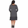24seven Comfort Apparel Plus Size Ribbed Knit Long Sleeve Split Hem Sweater Dress - 3 of 3