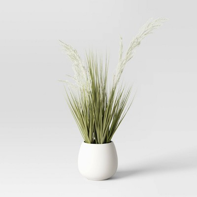 29.5" Large Bear Grass Artificial Plant - Threshold™: Indoor/Outdoor, White Ceramic Pot