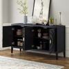 Sideboard Buffet Storage Cabinet With 4 Doors, Circular Metal Handle, Adjustable Shelf Pantry Cabinets - image 4 of 4