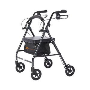 Rhythm Healthcare Royal Aluminum Rollator Lightweight 4 Wheel Walker Seat, Grey - 1 of 1