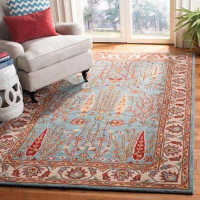 Blue and Ivory Hand-Tufted Wool Area Rug 3' x 5'