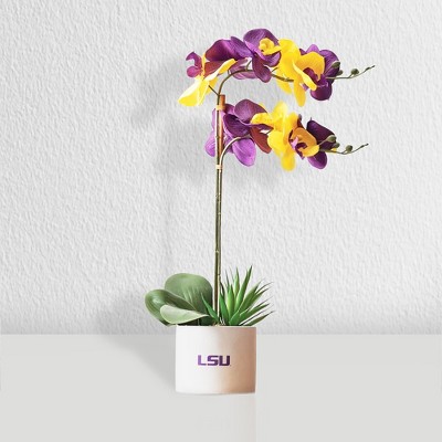 Forever Leaf LSU State Faux Orchid, Indoor Artificial Plant for Home Decor