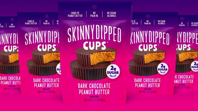 SkinnyDipped Dark Chocolate Peanut Butter Cups - 3.17oz, 2 of 10, play video