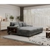 TIRAMISUBEST 110in Sofas Convertible Corduroy Sectional Extra Wide Chaise Double Lounge Built In Storage Armrests Living Room Home Gym, Gray - 3 of 4