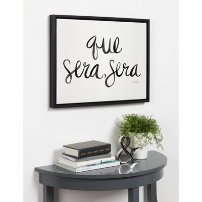 Que Sera Sera Black and White Framed Canvas Art