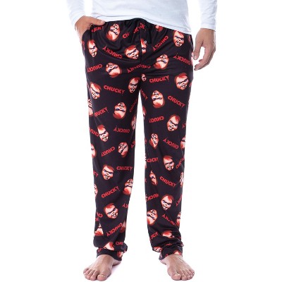 Chucky Mens' Face And Logo Toss Print Pajama Lounge Pants Sleepwear (xx 