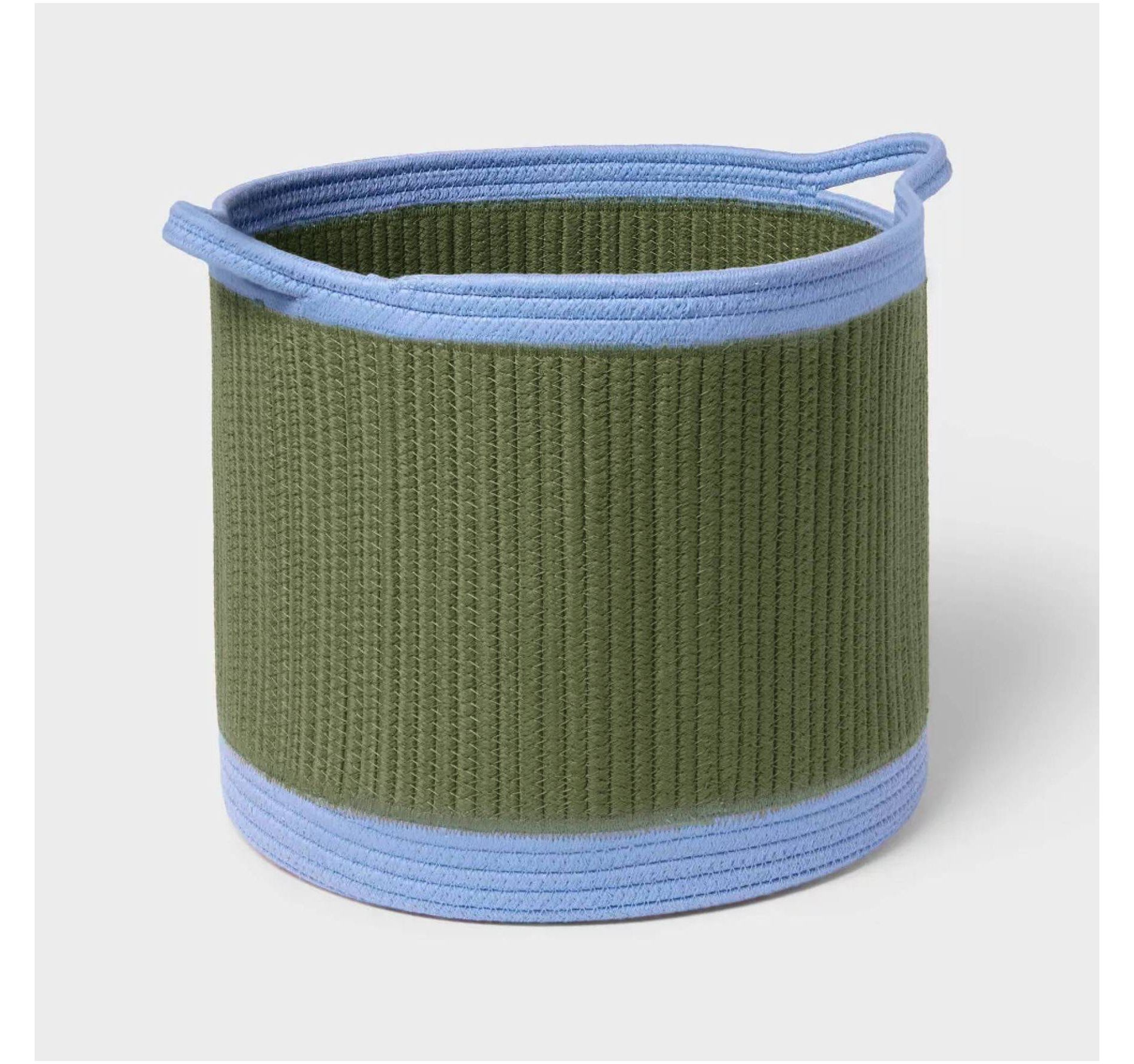 Medium Coiled Rope Kids' Storage Basket Green and Blue - Pillowfort™