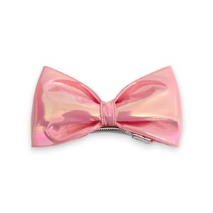 Summer Crystal - Vegan Leather Top Bow Hair Clip - 1 Pack - 1 of 4