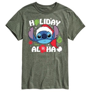 Men's - Lilo and Stitch - Holiday Aloha Short Sleeve Graphic T-Shirt - 1 of 4