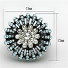 Slickblue Women’s Flower Ring in IP Black Stainless Steel with Sea Blue Crystal, Two-Tone Finish, size 5–10 - 2 of 4