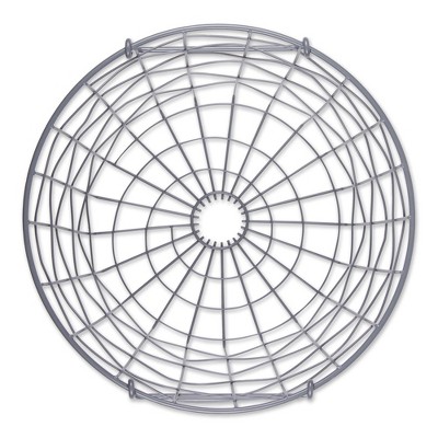 Cool Gray Round Metal Storage Basket 14"x14"x12"