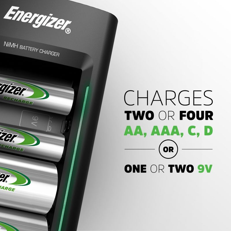 Energizer Recharge Value Charger for NiMH Rechargeable AA and AAA Batteries, 3 of 9