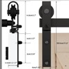 Karl Home 60in Sliding Barn Door Hardware Kit for 2 Doors, J Shape,No Door - 3 of 4