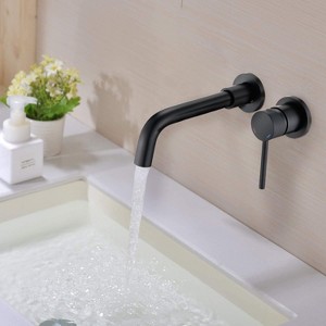 PAGED Modern Bathroom Faucets Wall Mount Single Handle Bathroom Sink Faucet with 360°Swivel Spout - 1 of 4