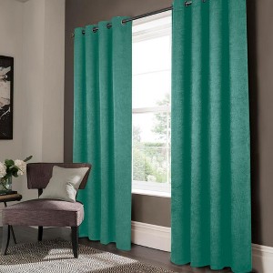 Olivia Gray Lynx Matte Embossed Blackout Grommet Panel - 52x84", Teal - 1 of 4