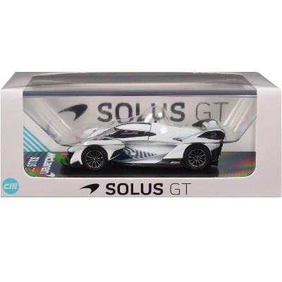 McLaren Solus GT White with Blue Stripes 1/64 Diecast Model Car by CM Models