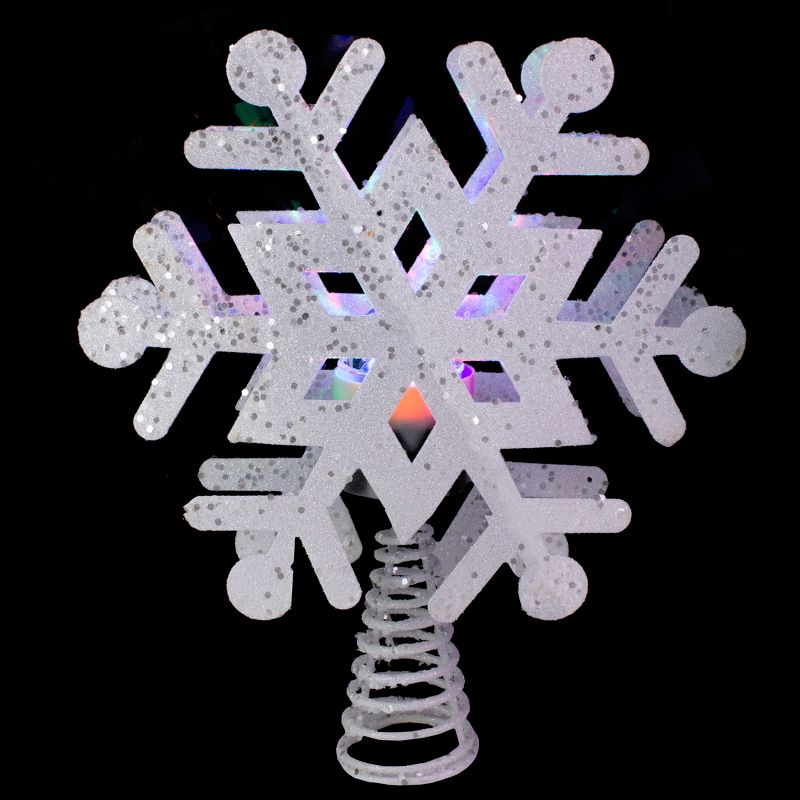 Northlight 12" Lighted White Snowflake Christmas Tree Topper - Multicolor Lights, 4 of 7