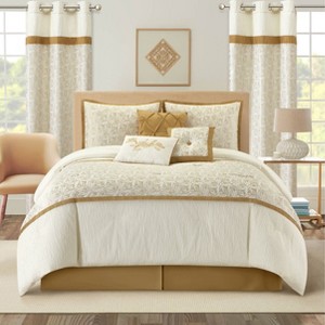 Nanshing 9pc Pillar Comforter Set Gold - 1 of 4