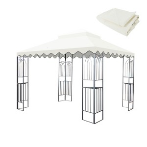 Gsluuk Outdoor Patio Gazebo Replacement Canopy,Double Tiered Gazebo Tent Roof Top Cover Only wavy border(Frame Not Include) - 1 of 1