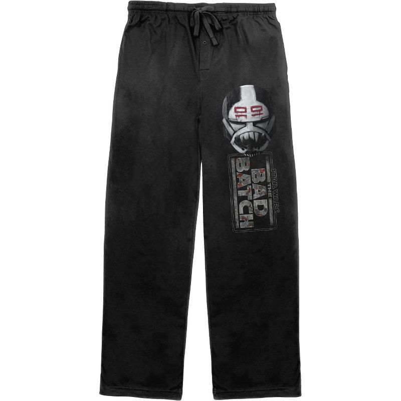 Star Wars Bad Batch Skull Helmet Black Graphic Sleep Pajama Pants, 1 of 3