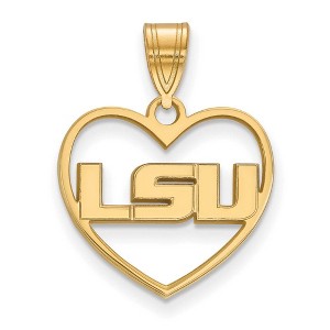 Black Bow Jewelry 14k Yellow Gold Plated Sterling Silver Louisiana State Fighting Tigers NCAA Pendant - 1 of 3