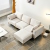 92.9" Upholstered L-Shaped Sectional Sofa with Ottoman - 3 of 4