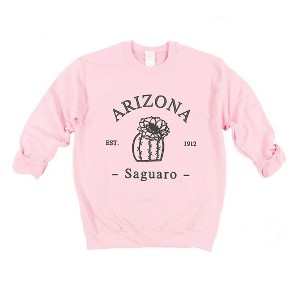 Simply Sage Market Women's Graphic Sweatshirt Embroidered Arizona Flower - Black - 1 of 4
