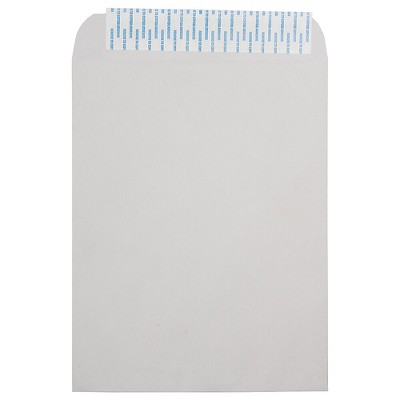 JAM Paper 10x13 Open End Recycled Envelopes w/Peel and Seal Closure Light Grey 284317030B