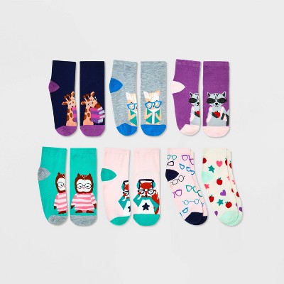 Girls' 7pk Bookworm Ankle Socks - Cat & Jack™