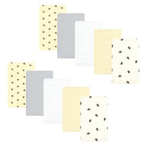 Hudson Baby Flannel Burp Cloth 10pk, Honey Bee, One Size - 1 of 4