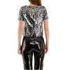 Michael Kors Womens Sequined Leopard Print Crop Top Blouse - 2 of 2
