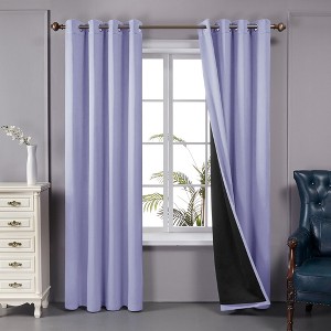 Deconovo 100 Percent Blackout Double Layers Lined Curtain (2 Panel) - 1 of 4