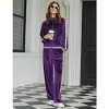 Ekouaer Women's Velvet Velor Tracksuits 2 Piece Lounge Outfits Zip Up Sweatshirt and Sweatpants with Pockets - 4 of 4
