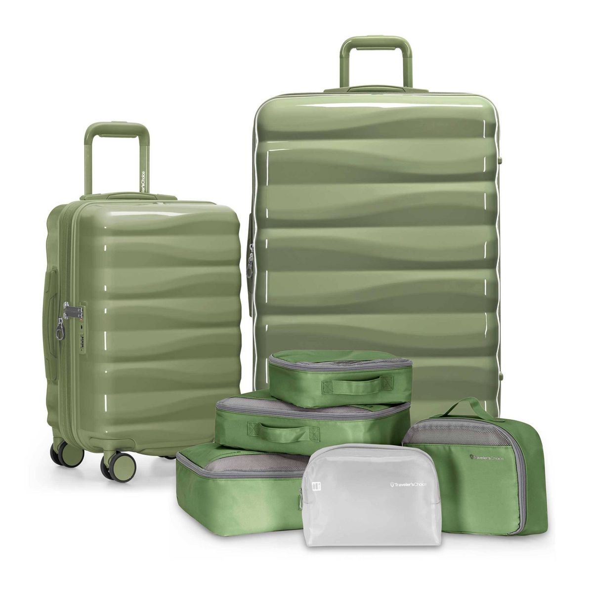 Traveler’s Choice Edinburgh 2pc Luggage Set with Packing Cubes