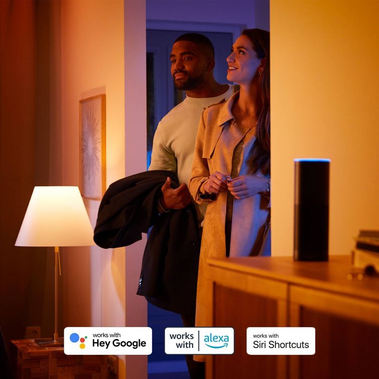 Philips Hue A19 75W Smart LED Bulb: Multicolored, Dimmable, Smartphone App Controlled, Energy Star Certified, 1100 Lumens, 6 of 8
