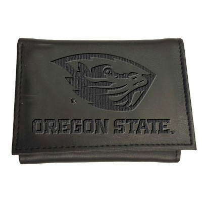 Evergreen NCAA Oregon State Beavers Black Leather Trifold Wallet Officially Licensed with Gift Box