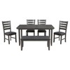 CAVINAS Dining Table Set for 6 Rustic Wood Dining Room Table and Chairs with Bench for Kitchen - 2 of 4
